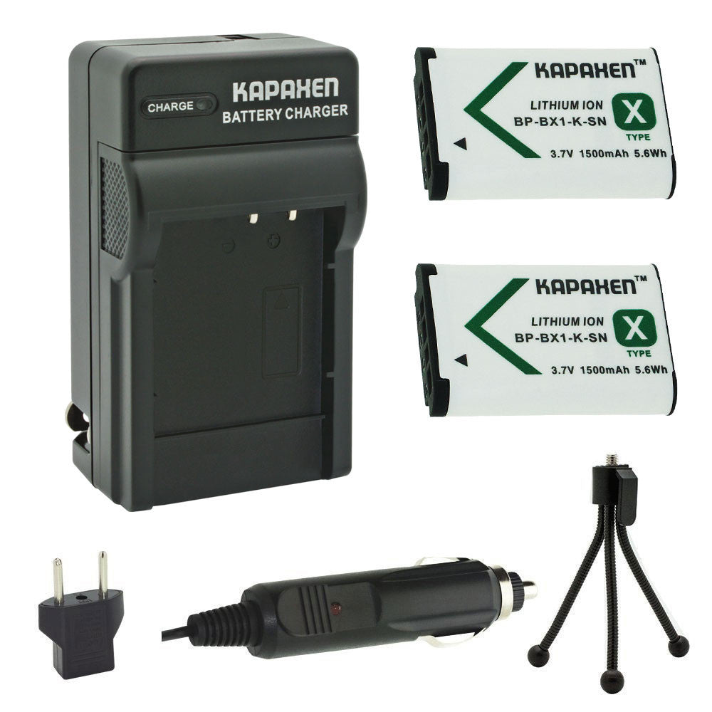 Kapaxen™ Two NP-BX1 Batteries & Charger Kit for Sony Cameras and Camcorders